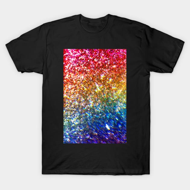 Rainbow glitter with prism effect T-Shirt by karinelizabeth